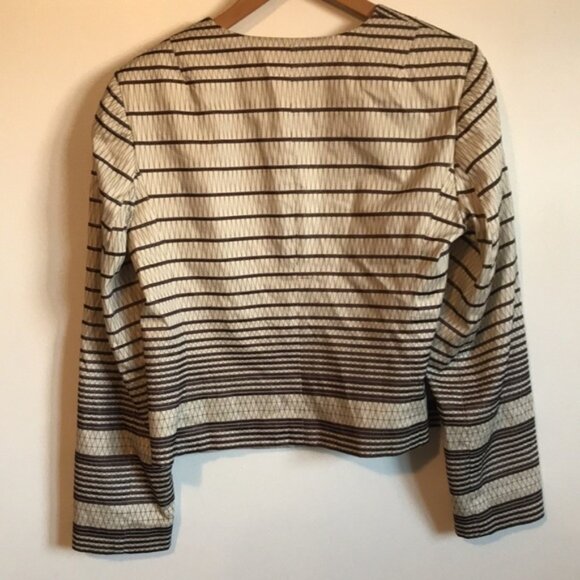 TALBOTS cream brown embroidered blazer jacket size 10 - Picture 5 of 10